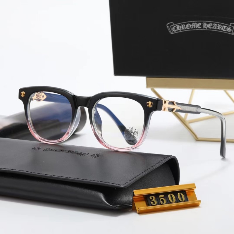 Chrome Hearts S Black PC Clear AC Women's Outdoor Square Sunglasses