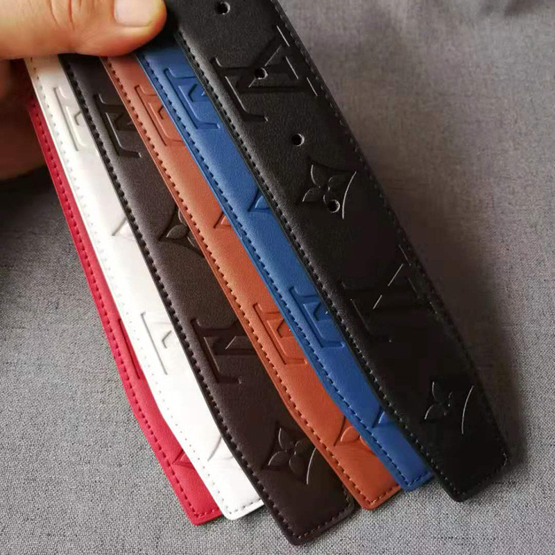 Women Men Belt 3.8 cm Cowhide Leather Buckle Belt Unisex