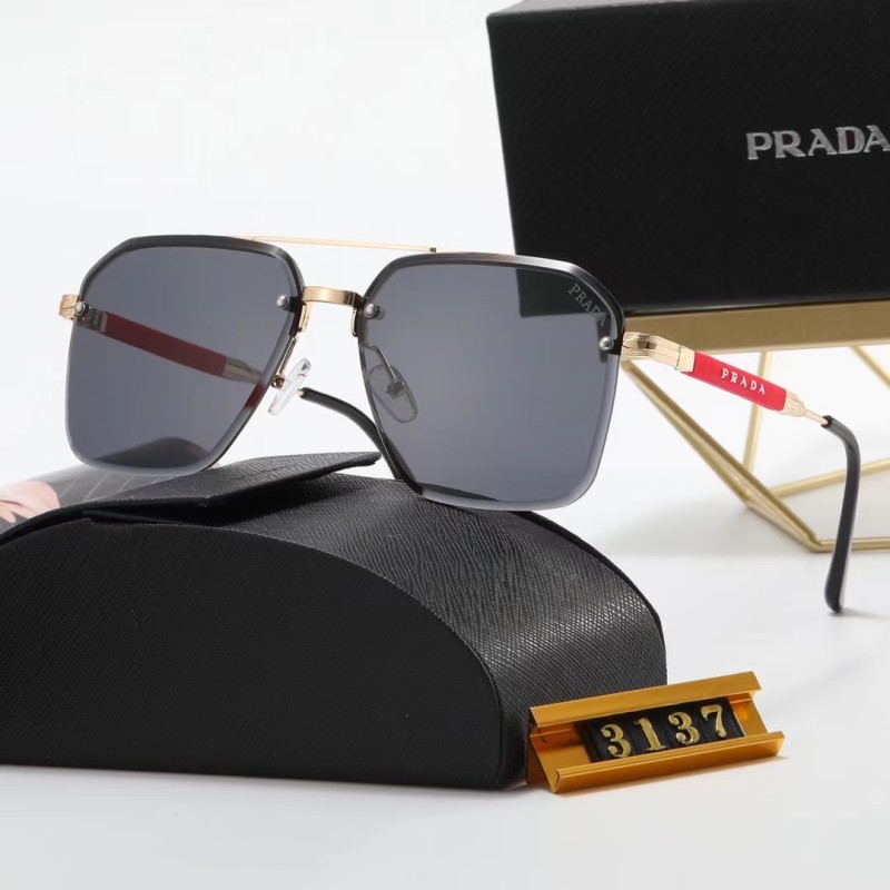 PRADA Champagne PC Multi AC Women's Outdoor Rimless Sunglasses