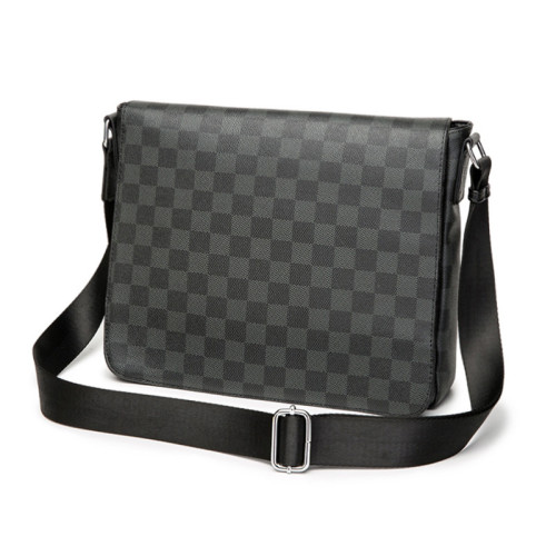 Men Messenger Shoulder Bag Leather Black Cloth Crossbody Sling Handbags Business Houlder Bag