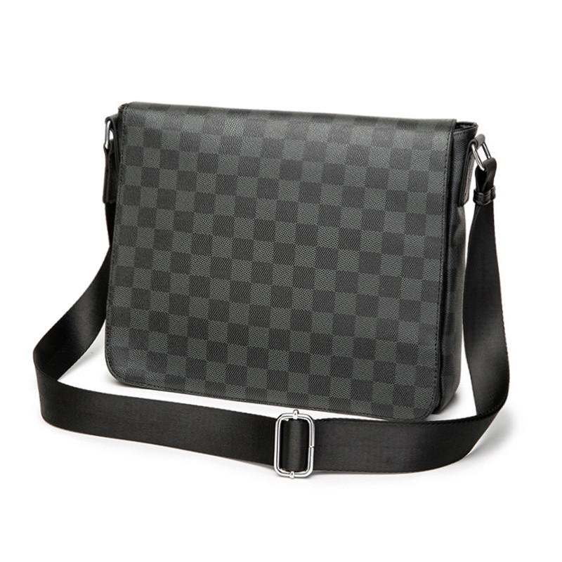 Men Messenger Shoulder Bag Leather Black Cloth Crossbody Sling Handbags Business Houlder Bag