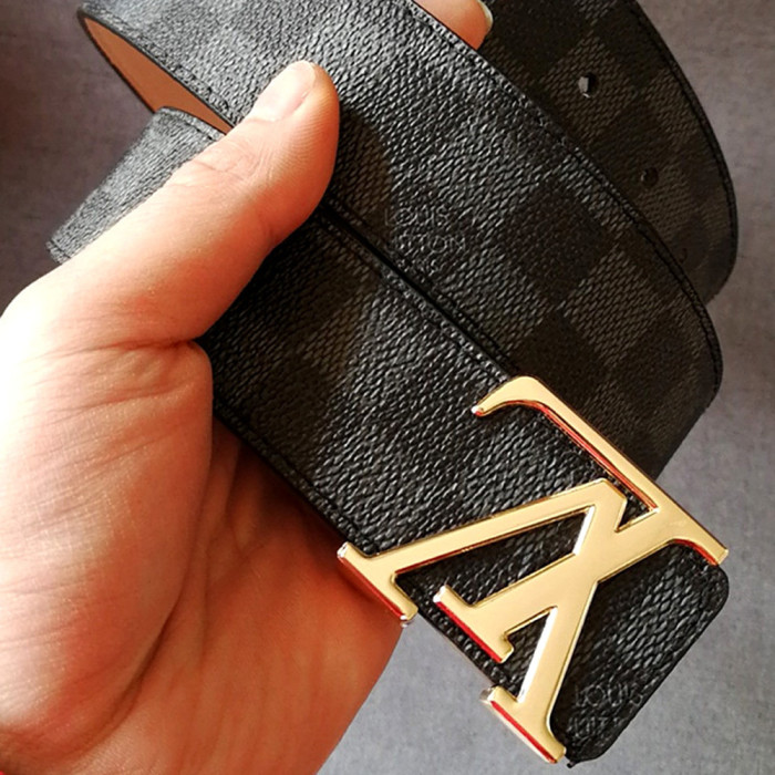 Women Men Belt 3.7cm Cowhide Leather Buckle Belt Unisex
