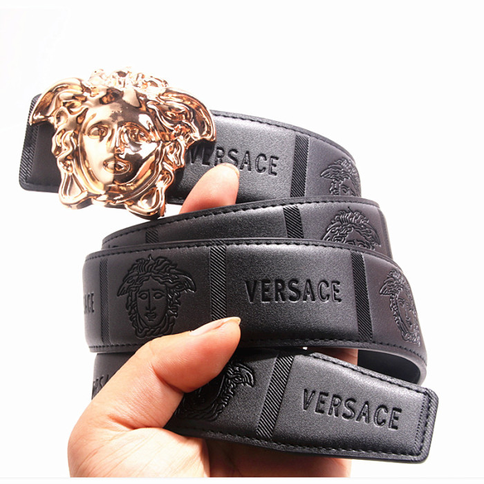 Women Men Belt Cowhide Leather Buckle Belt Unisex