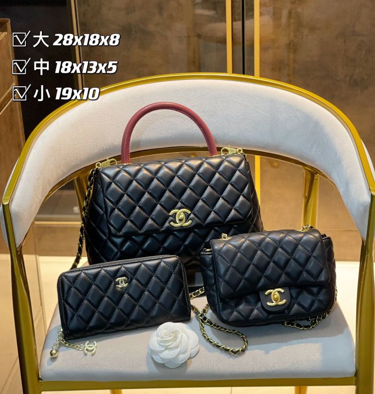 GUCCI Black Fashion Thread Zipper Criss-cross Genuine Leather Women's Shoulder Bags Wallet Bags Combination Packages