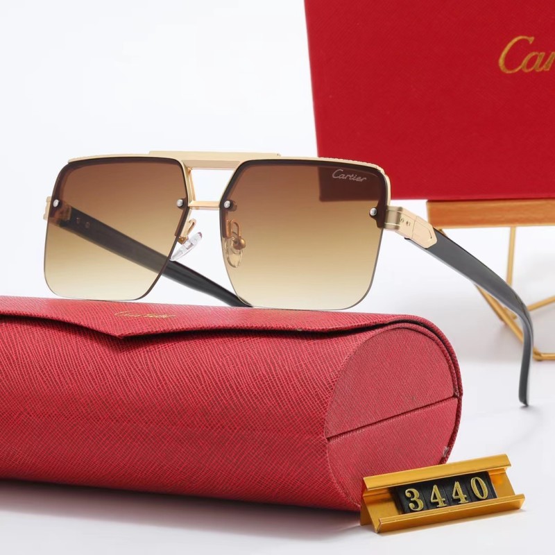 Cartier Champagne PC Multi AC Women's Outdoor Rimless Sunglasses