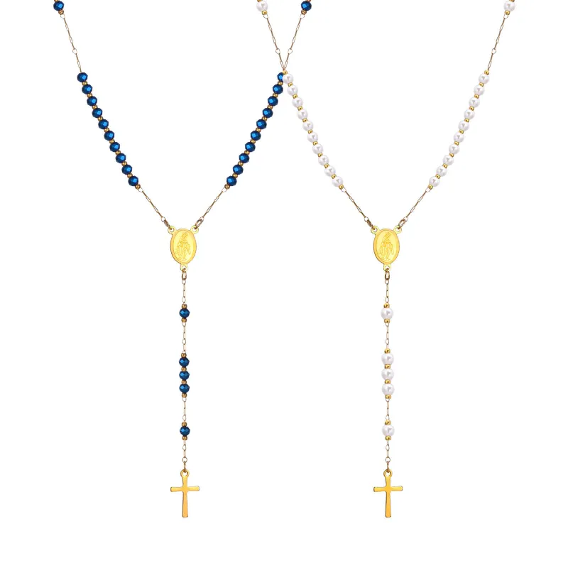 Wholesale Stainless Steel Rosy Cross Necklace