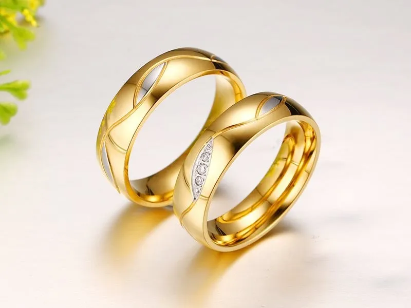 Stainless Steel Women and Men Wedding Rings