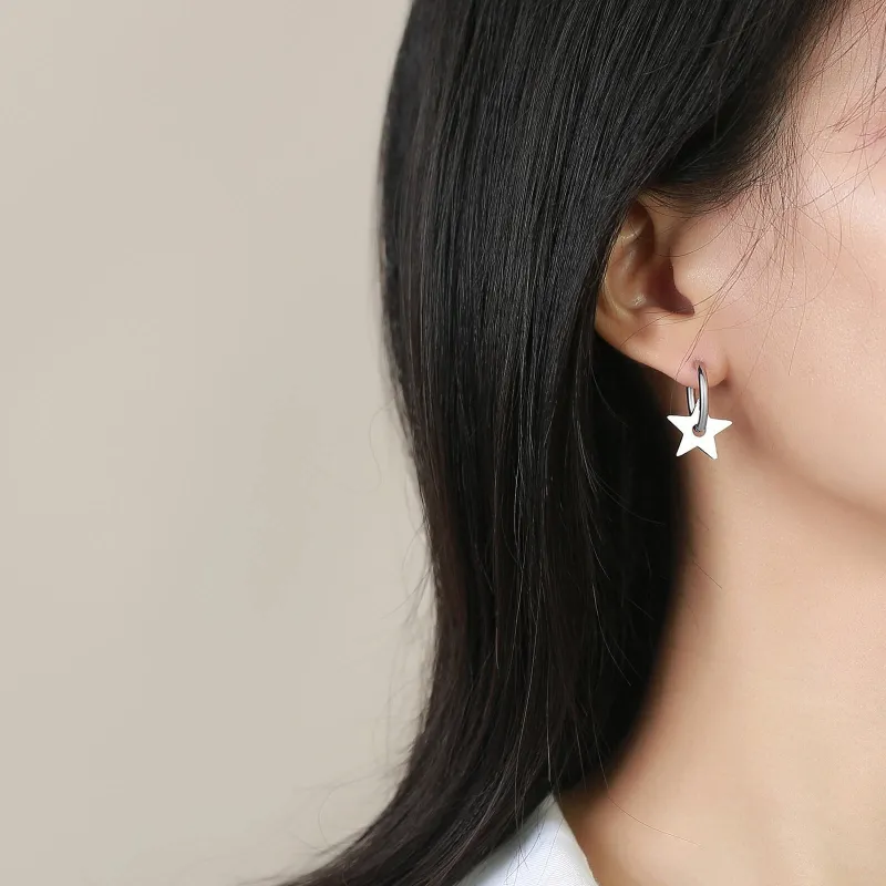 Wholesale Stainless Steel Hoop Earrings with Star