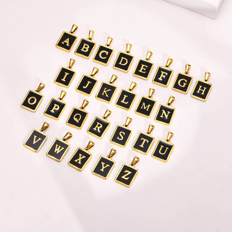 Wholesale Stainless Steel Enamel Initial Pendant