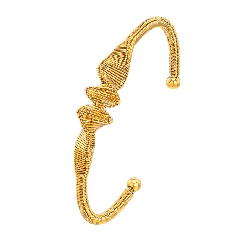 Wholesale Stainless Steel Spiral Open Bangle