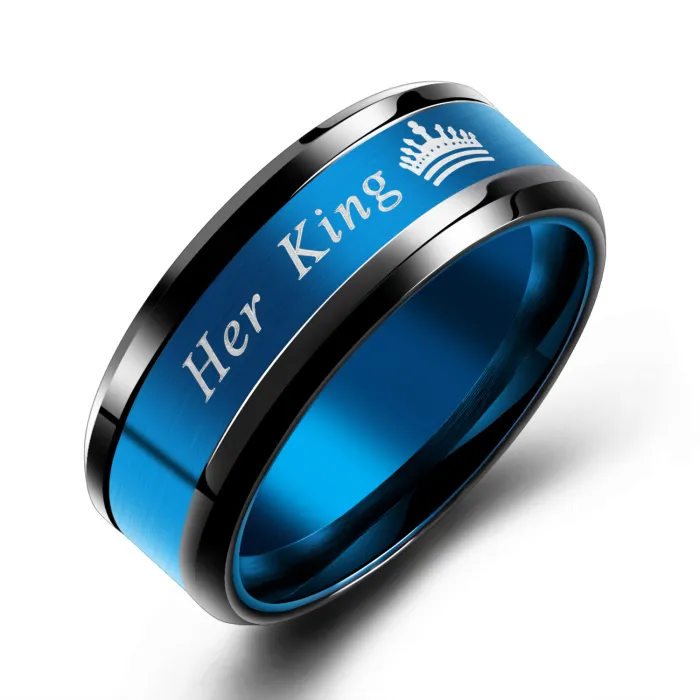 Wholesale Stainless Steel Her King & His Queen Wedding Band