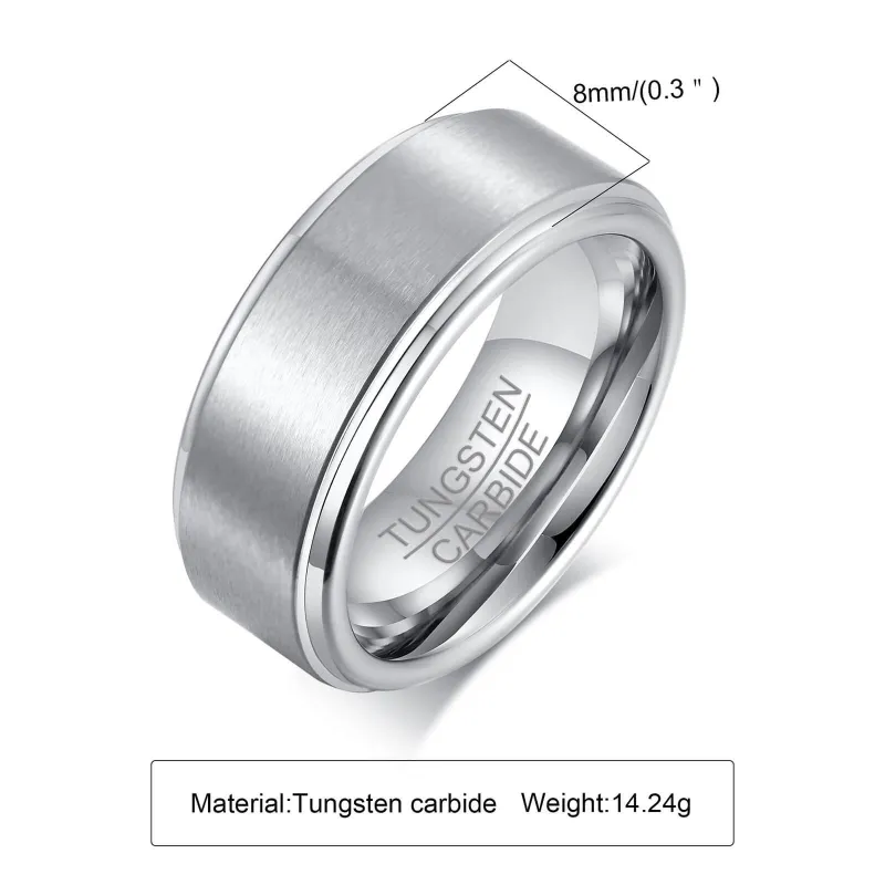 Black Tungsten Brushed Center Rings Wholesale