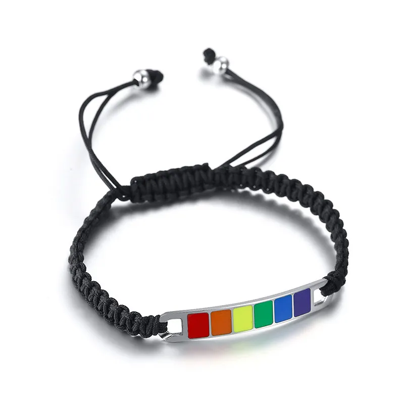 Wholesale Stainless Steel Pride Gay Weave Bracelet