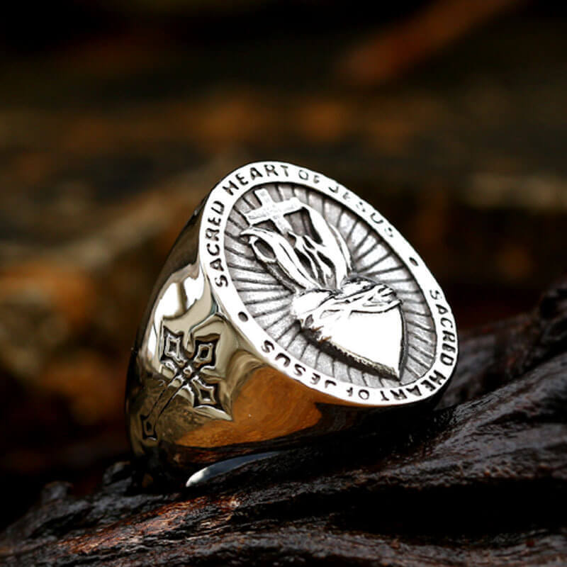 Wholesale Stainless Steel Mens Cross Ring