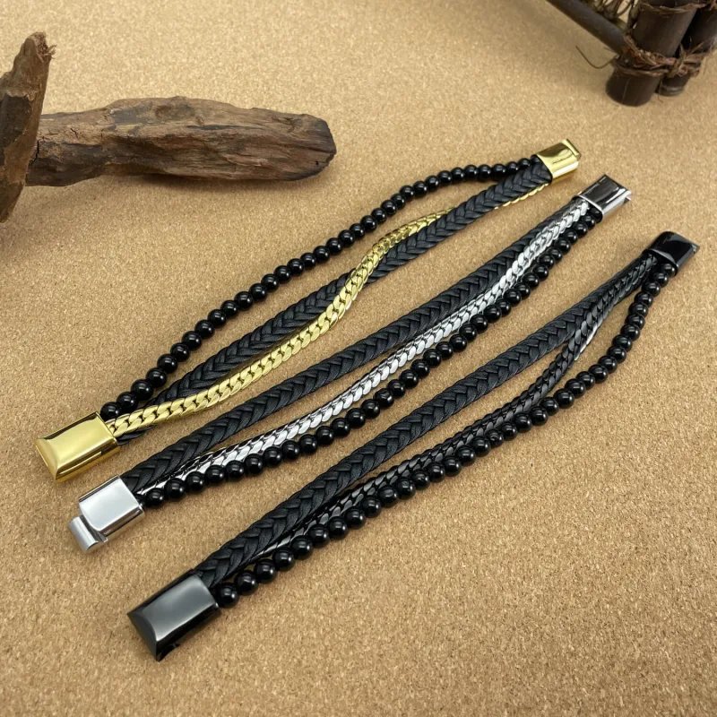 Wholesale Braided Stainless Steel Bracelet for Men
