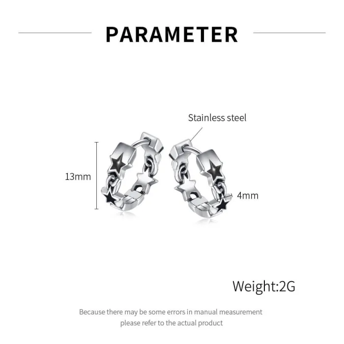 Wholesle Stainless Steel Pentagram Earrings