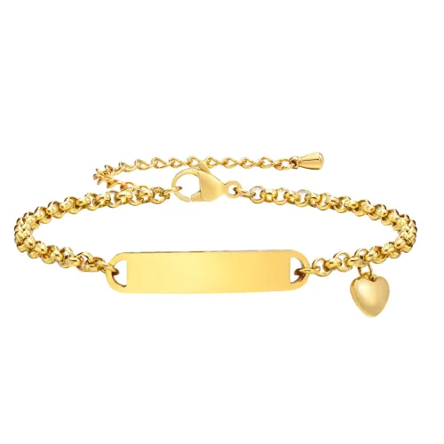 Wholesale Stainless Steel Engravable Tag Bracelet