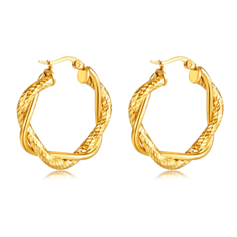 Wholesale Stainless Steel Twist Women Earring