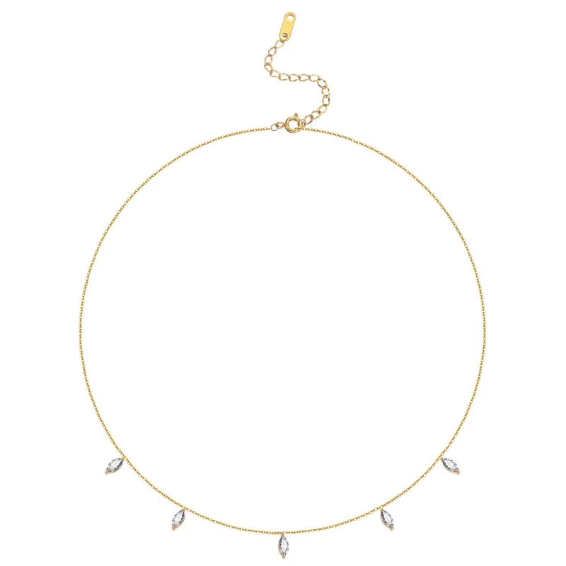 Wholesale Stainless Steel CZ 18K Necklace