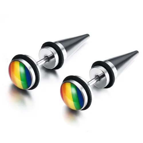 Wholesale Stainless Steel Rainbow Stud Earring