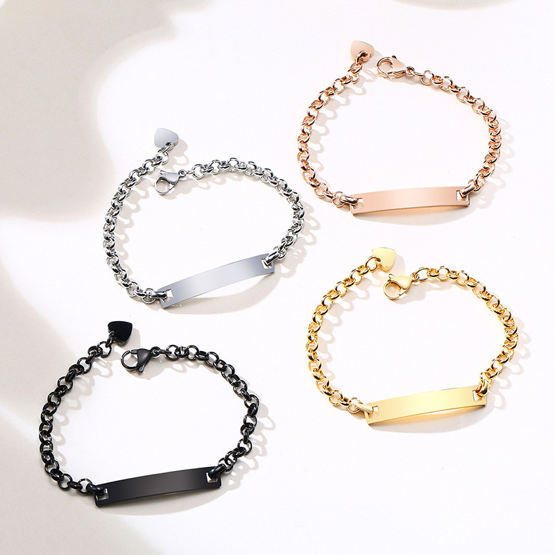 Wholesale Stainless Steel Custom ID Bar Multiple Colour Bracelet