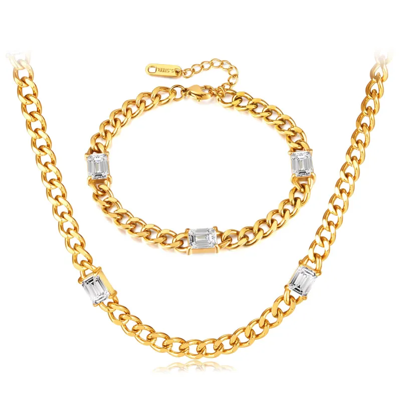 Wholesale Stainless Steel Zirconia Jewelry Set