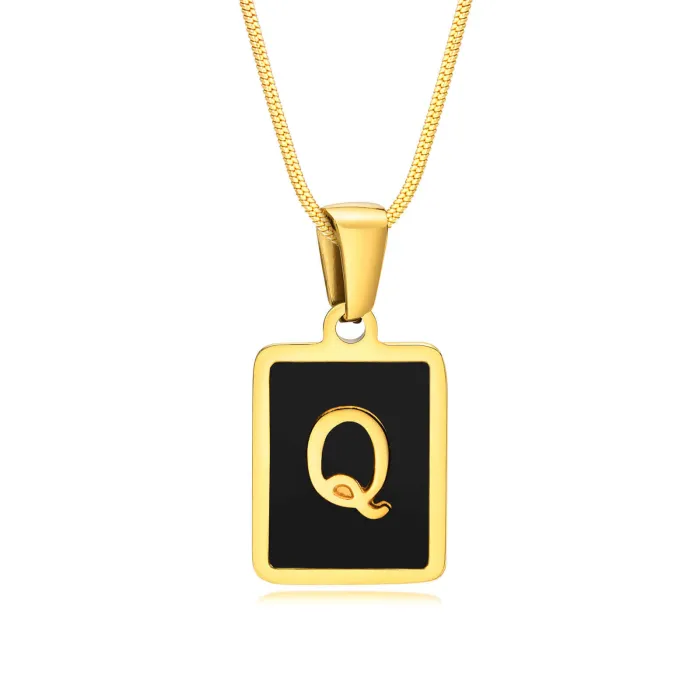 Wholesale Stainless Steel Enamel Initial Pendant