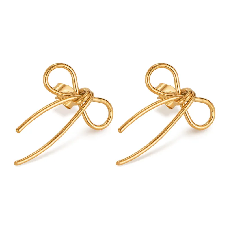Wholesale Stainless Steel Ribbon Earrings