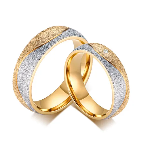 Stainless Steel Fashion Wavy Line Wedding Ring trends