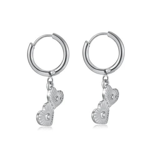 Wholesale Stainless Steel Double Love Earrings