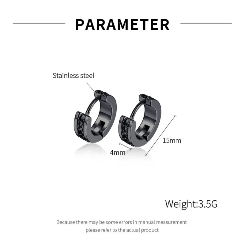 Wholesale Stainless Steel Chain Inlay Huggie Earring