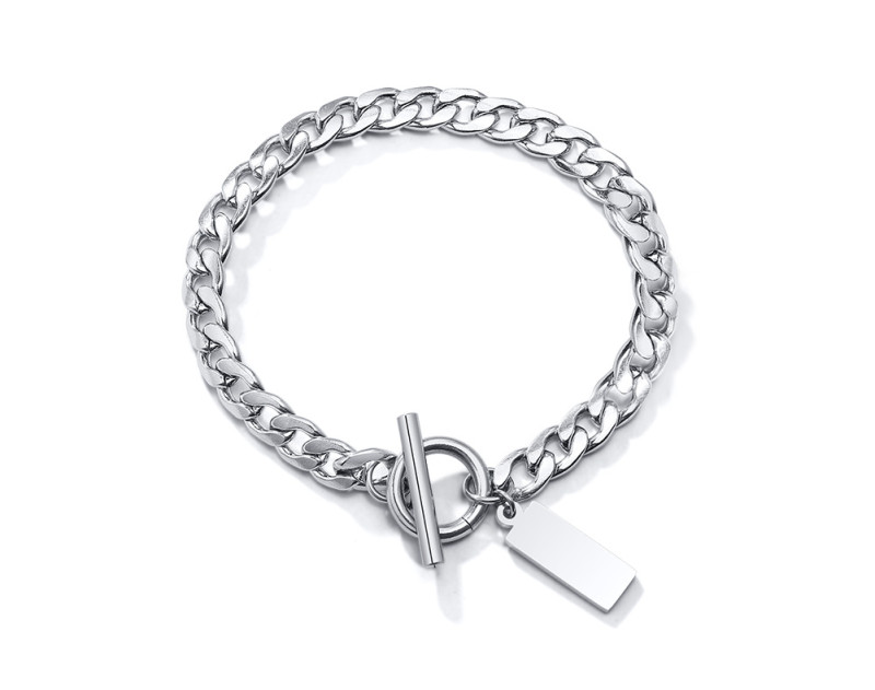 Wholesale Stainless Steel Personality Word Buckle Punk Bracelet