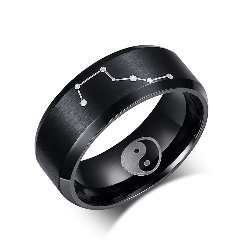 Custom Laser Dipper Black Stainless Steel Ring