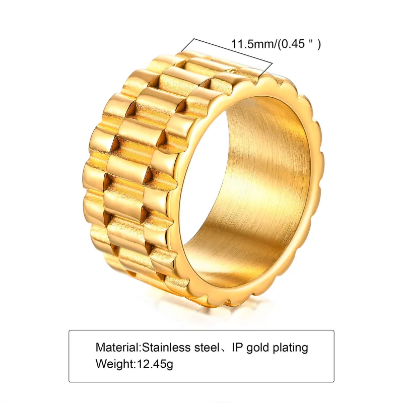 Wholesale Stainless Steel Mens Gold Wedding Bands