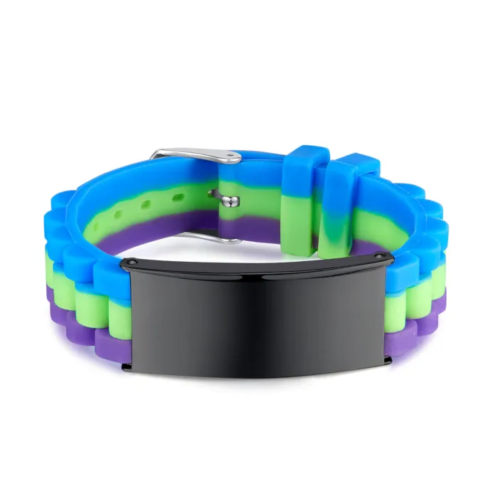 Wholesale Personalized Stainless Steel Silicone Bracelet