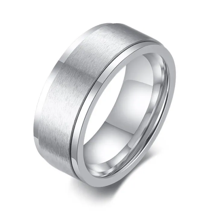 Wholesale Stainless Steel Spinner Black Ring Band
