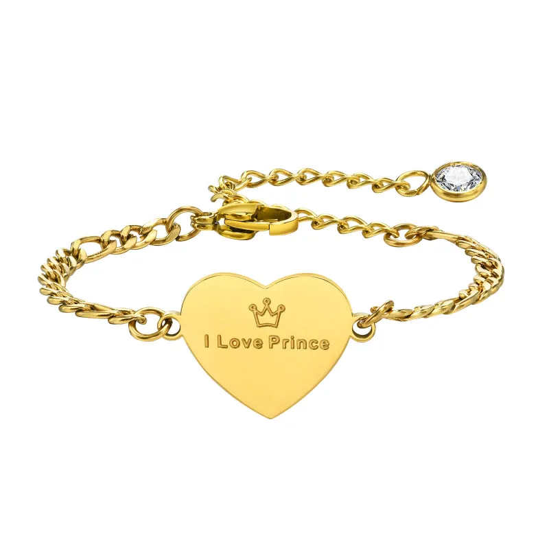 Wholesale Stainless Steel I Love Prince Bracelet