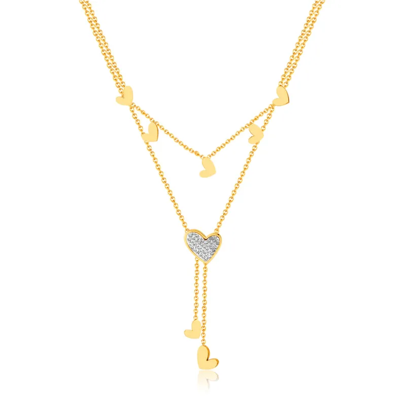 Wholesale Stainless Steel Stacked Tassel Necklace
