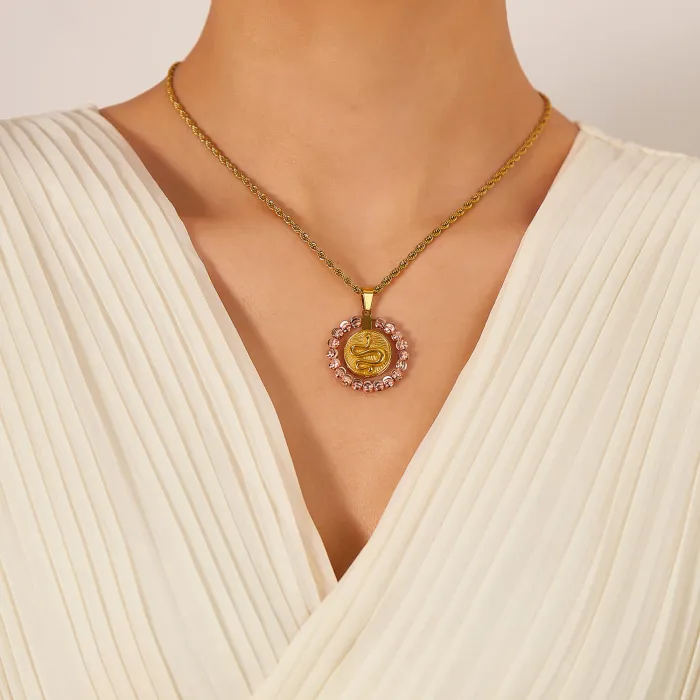 Wholesale Stainless Steel Round Snake Pendant