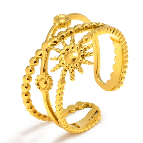 Wholesale Stainless Steel Sun Universe Open Ring