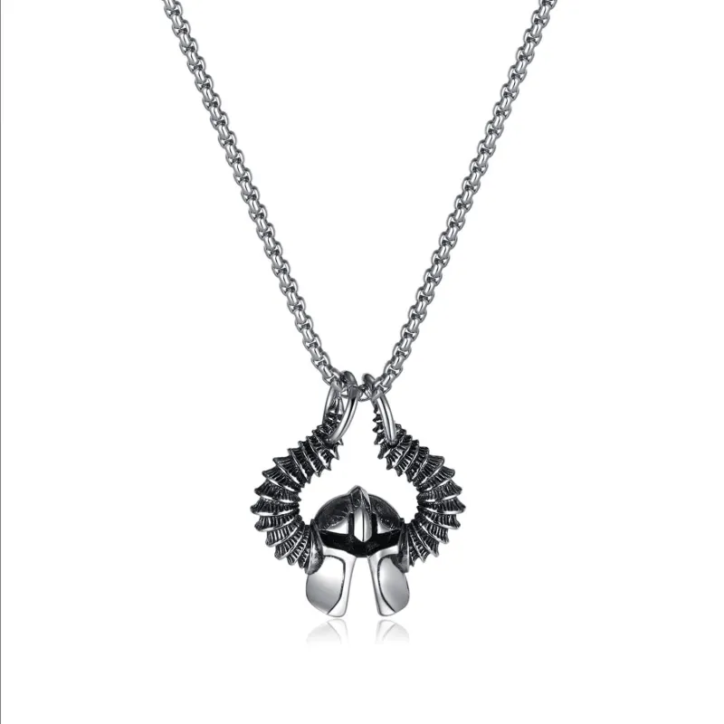 Wholesale Stainless Steel Battle Helmet Pendant