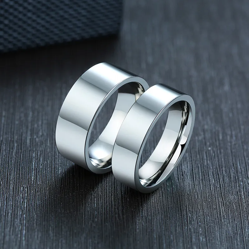 Wholesale Stainless Steel Flat Wedding Band Engagement Ring