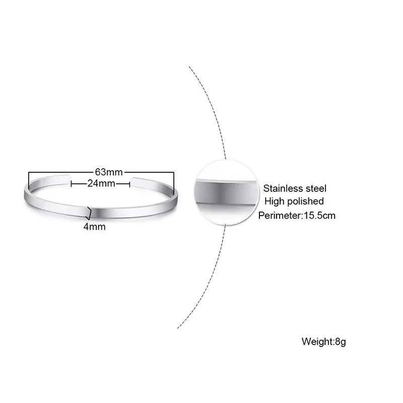 Wholesale Stainless Steel Womens Blank Bangle