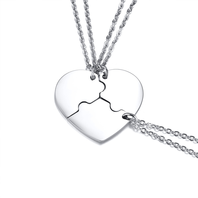 Wholesale Stainless Steel Puzzle Piece Necklace Best Friends