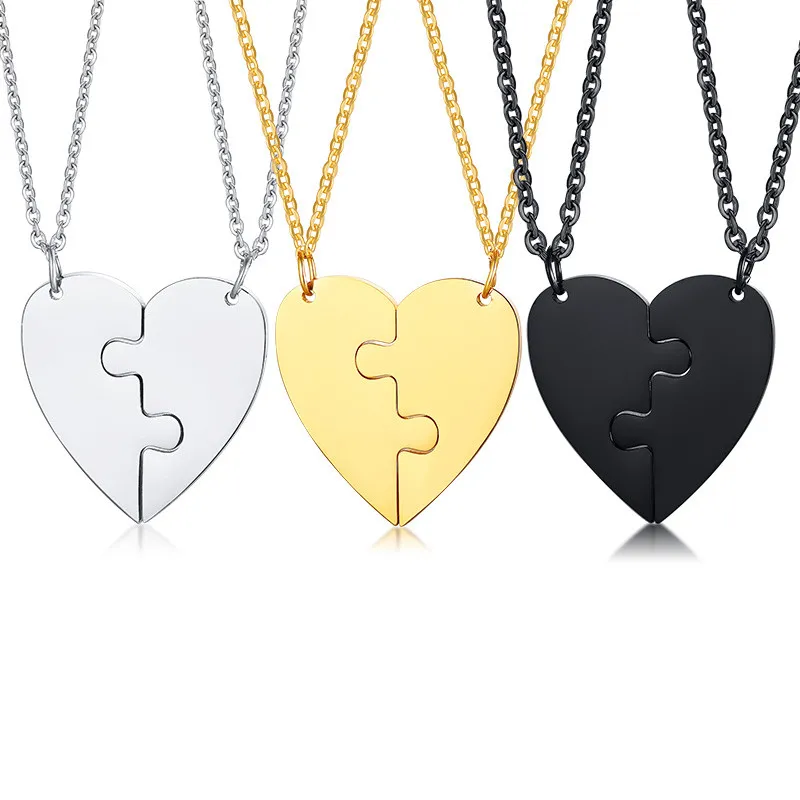 Wholesale Steel Puzzle Piece Jewelry Couples