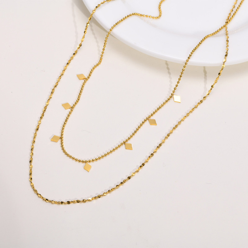 Wholesale Stainless Steel Double Layer Necklace