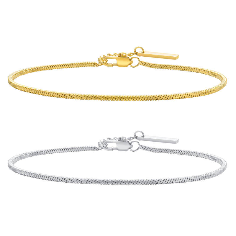Wholesale Stainless Steel Square Snake Chain Bracelet