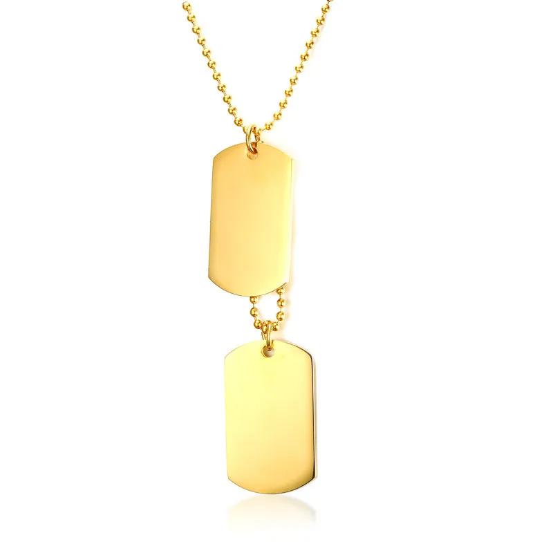 Wholeasle Stainless Steel Gold Dog Tags for Men