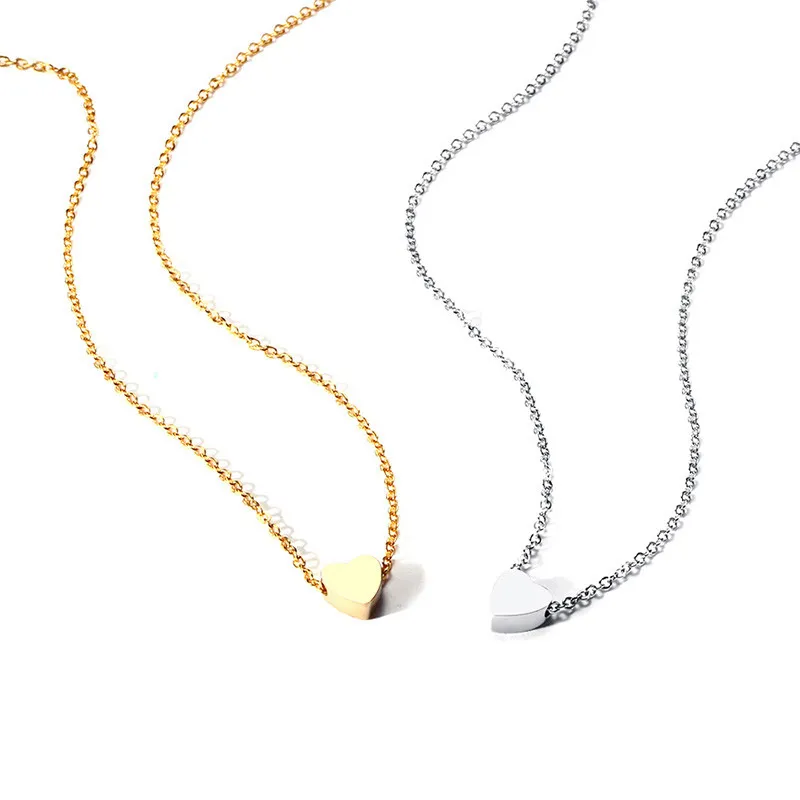 Wholesale Stainless Steel Heart Collarbone Chain Necklace