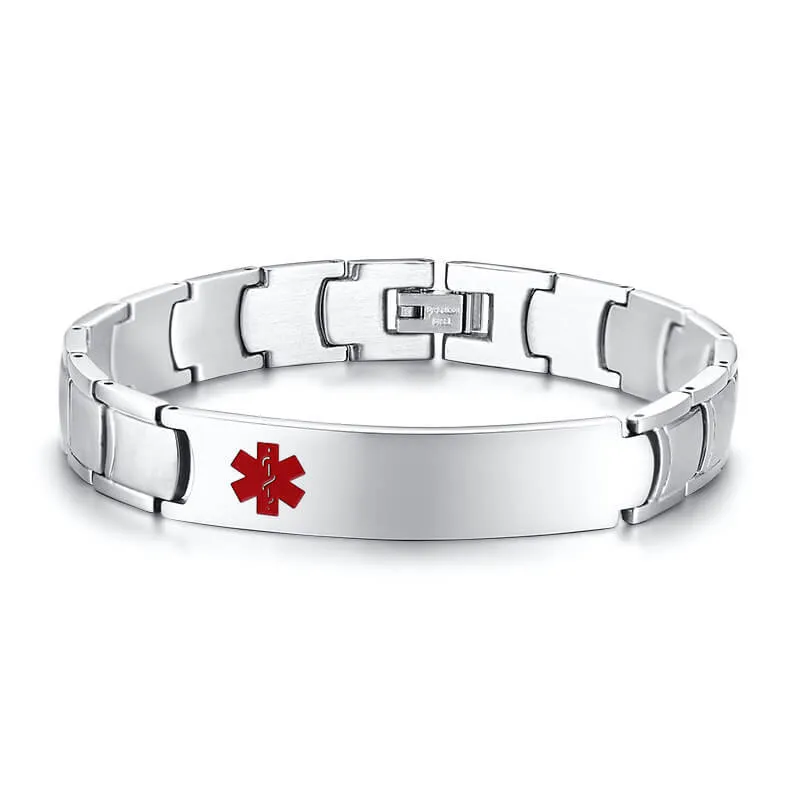 Wholesale Men’s Stainless Steel Engravable Mediacal Bracelet
